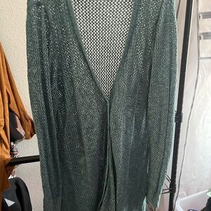 Torrid Teal Open-Knit Cardigan